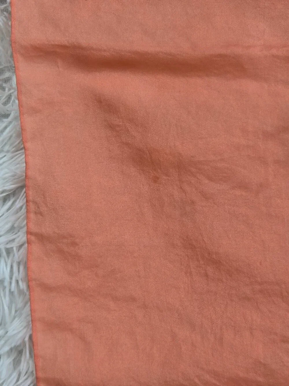 Unbranded Square Scarf Coral Color Silk Simple Classic Gifts Everyday Monochrome
